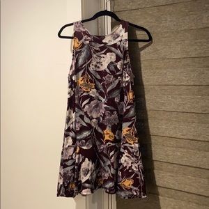 Velvet floral tunic dress